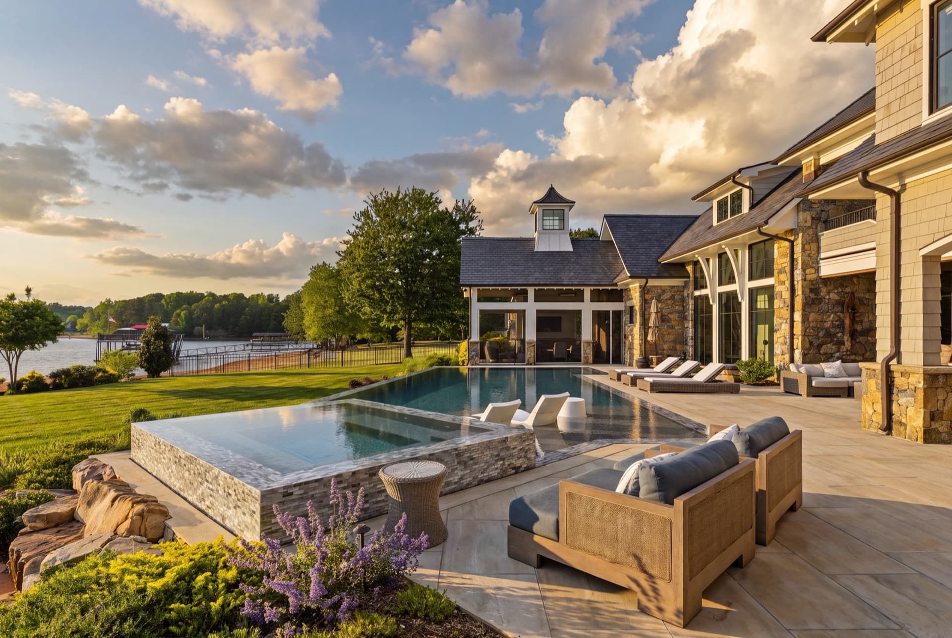 Golden hour exterior, Norman Estates