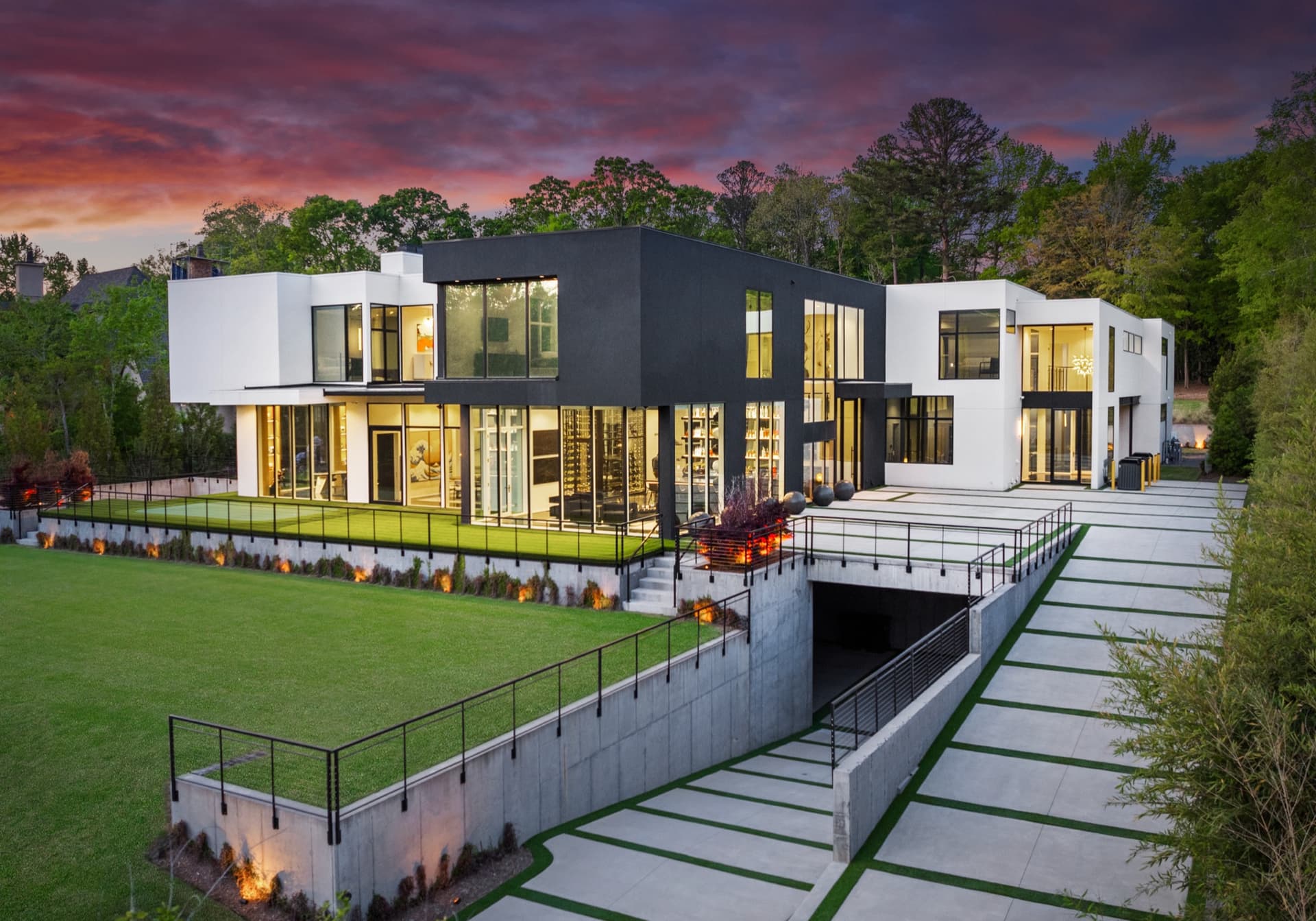 Drone twilight of a Carmel Park Drive residence