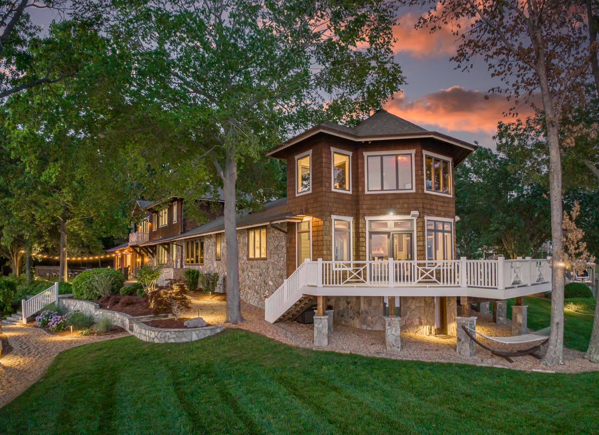 Drone twilight over a Chasestone residence